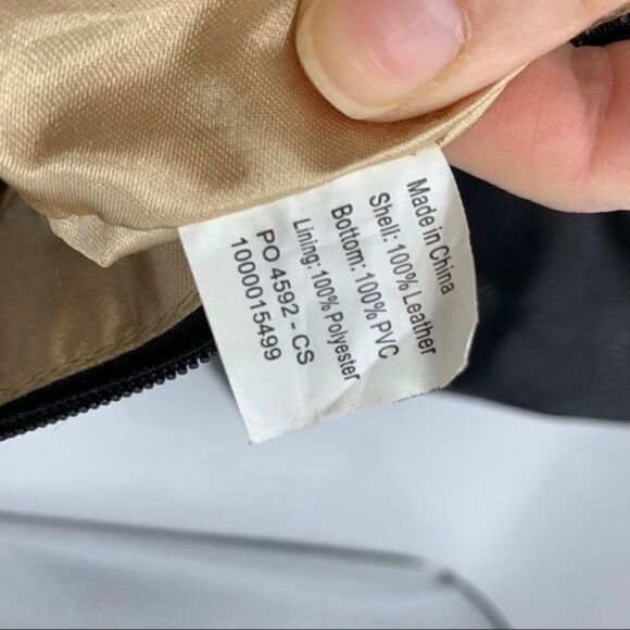 The Sak Pink Label Black Leather Satchel Shoulder Bag Brass Rings Double Strap - Picture 15 of 16